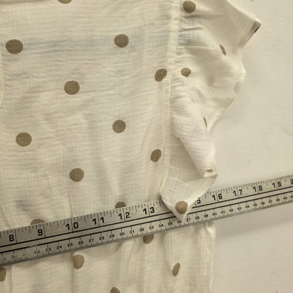 Mine White W/ Brown Polka Dots Knee Length Dress Size Small - Picture 8 of 9